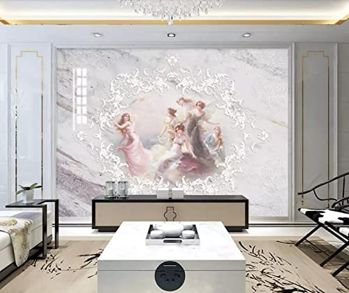 Fototapete 3D Engel Mädchen 300 cm B x210 cm H Vlies Tapeten Wandtapete XXL Moderne Wanddeko Wohnzimmer Schlafzimmer Büro Flur