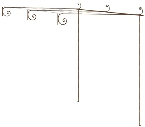 Norheim Pérgola de Hierro Forjado, Marrón Antiguo, 3x3x2,5 m, para Jardín y Terraza