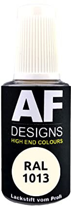 Alex Flittner Designs Lackstift RAL 1013 PERLWEISS seidenmatt 20ml Reparaturstift Acryl Retuschierlack Reparaturlack Holz Metall Möbel Bad
