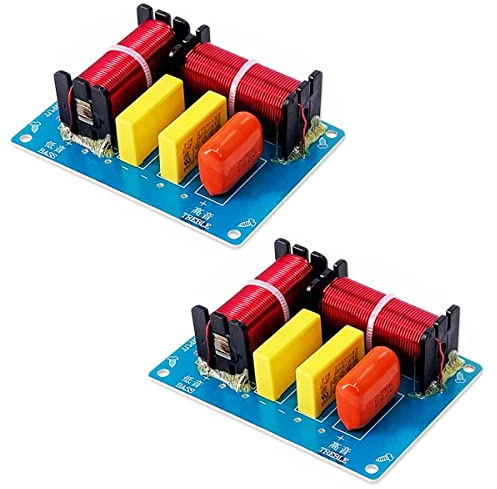 VOANZO Lot de 2 haut-parleurs croisés 2 voies 180 W haute et basse fréquence – Point de croisement 2900 Hz pour haut-parleurs hi-fi, centraux et surround