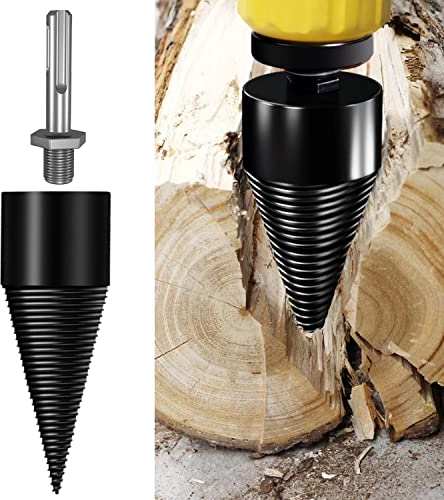 Spiral Texture Log Splitter Wood Splitter for Hammer Drills Hand Drill Impact Drill