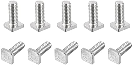sourcing map Lot de 20 boulons à tête carrée M6 x 16 mm entièrement filetés en acier carbone Grade 4.8