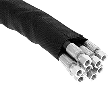 Safeplast Safe-Wrap Hydraulik-Schlauchschutz mit Klettverschluss, Ø50 mm, 10 m Länge, Flexibler und Wasserdichter Kabelschlauch, Schwarz