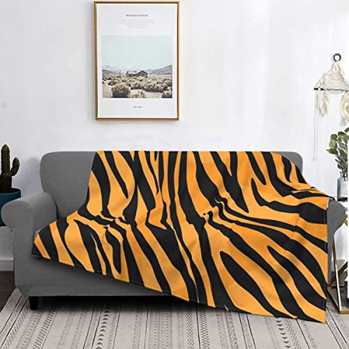 Boceoey Kuscheldecke Flauschig Tigermuster Decke Sofa Kleine Fleecedecke, Weich Warme Decken als Sofadecke Wohndecke Couchdecke Tagesdecke, Leichte Decke 130x150 cm
