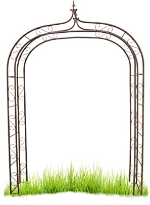 Rosenbogen aus Metall WK030861 Rankgitter Gartenbogen Rankbogen Hochzeit Torbogen Rosenbögen Rankhilfe Gartendeko braun Rostlook