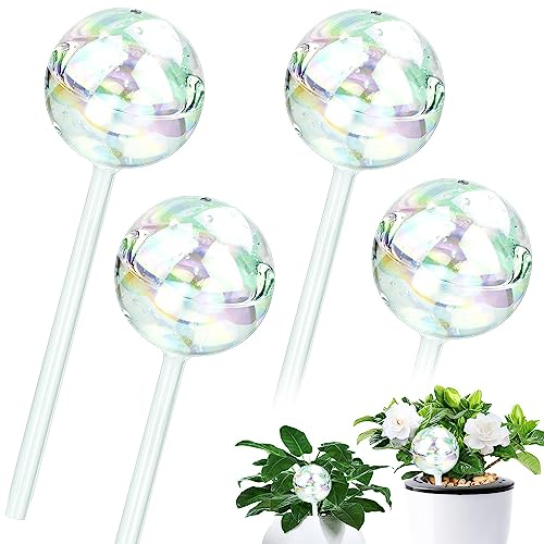 WENRERO 4 PCS Globe d'Arrosage Plante Verre Bulbes d'Arrosage pour Plante Ampoules d'Arrosage Boule d'Irrigation Dispositif d'Arrosage Automatique pour Fleurs Jardin Exterieur Interieur, Transparent