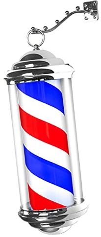 harayaa La Luz LED con Poste Giratorio Ahorra Energía, Letrero de Barbería para Exteriores a Prueba de Lluvia, Abierto