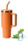 Uezeth Tumbler with Straw Lid and Handle, Stainless Steel Coffee Travel Insulated Cup Mug, 40oz/30oz Cup Travel Mug, Water Bottle Thermos for Hot and Cold Coffee (Orange5)