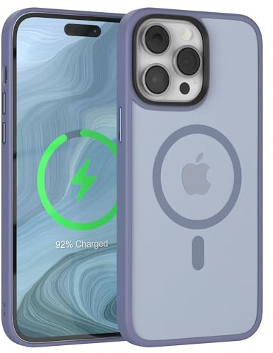 EAZY CASE - Hybrid Magnet Hülle kompatibel mit iPhone 14 Pro Max kompatibel mit MagSafe, Rundumschutz, Schutzhülle Kratzfeste Transparente Rückseite, magnetisch Hülle, Edle Haptik Matt Himmel Blau