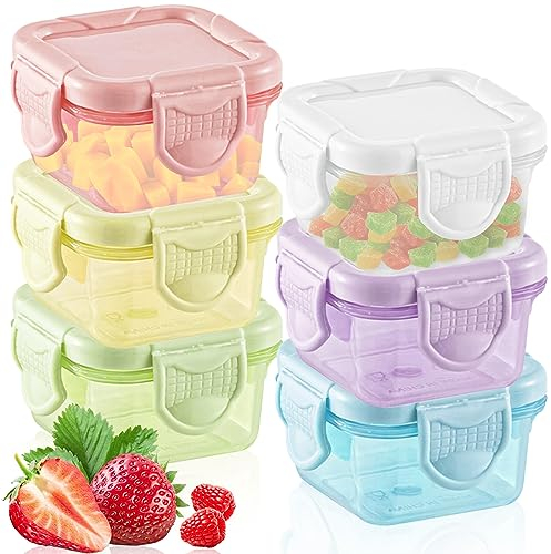 6 Piezas Recipientes Pequeños de Alimentos con Tapas Contenedor Salsa para Sopas Condimentos (60 ml)