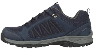 Mountain Warehouse Path Mens Walking Shoes - Waterproof Gym Shoes, Breathable Running Shoes, Mesh Lining with High Traction Sole Hiking Boots - for Stability & Grip Navy Adult Shoe Size 10