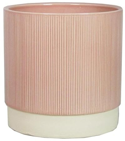 INNA-GLAS Pot de Fleurs en céramique THELON, Rose Clair-Blanc, 10cm, Ø10cm - Cache-Pot