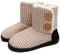 KuaiLu Hohe Hausschuhe Boots Damen Winter Fell Gefütterte Hausstiefel Frauen Warme Flauschige Plüsch Hüttenschuhe Kuschel Geschlossen Hausschuhe Stiefel Warm Slippers Women Puschen Khaki-Weiß 42-43 EU
