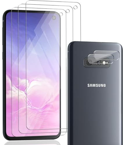 Zerrshoo Schutzfolie für Samsung Galaxy S10E, Galaxy S10E Panzer Schutz Glas 3 Stück und Galaxy S10E Kameraschutz Schutzglas 2 Stück, Panzerfolie für Galaxy S10E, Kratzfest Displayschutz