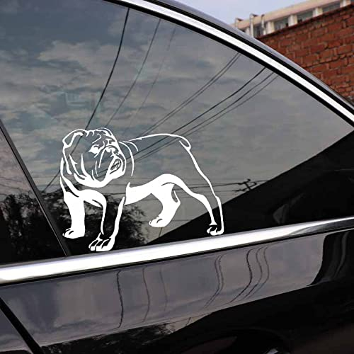 Interessante Olde Englische Bulldogge Bully Dog Aufkleber Autoaufkleber Vinyl Schwarz/Silber 15,8X12,1CM(2 Stück)
