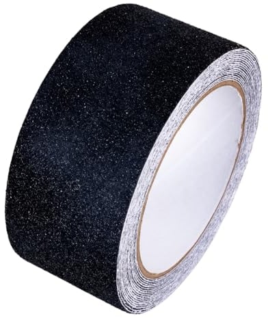 GTSE Antirutsch klebeband Schwarz - 50mm x 5m - Für den Innen- und Außenbereich - 1 Rolle