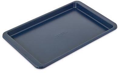 KitchenAid Bandeja antiadherente para hornear con asas extendidas para un fácil agarre, acero aluminizado para promover un horneado uniforme, tinta azul, apta para lavavajillas, 10 x 15 pulgadas