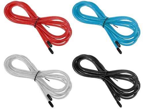 PATIKIL 10Ft Speed Jump Rope Replacement Cable, 4 Pack 4.5mm Professional Skipping Rope Replacement for High-Speed Jump Ropes, Multicolor