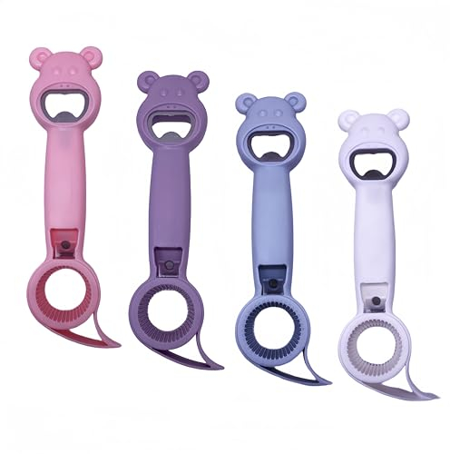 Afiemire 4 in 1 Beer Bottle Opener,4 Pieces New Multi Function Can Opener Bottle,Multi Kitchen Tool for Jelly Jars,Wine, Beer and Other, etc. Ideal jar openers for weak Hands and Seniors