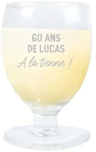 CADEAUX.COM - Verre à Ricard ou Pastis pour Homme de 60 ans - Message Personnalisable - Verre Personnalisé - Cadeau Anniversaire - Cadeau Homme