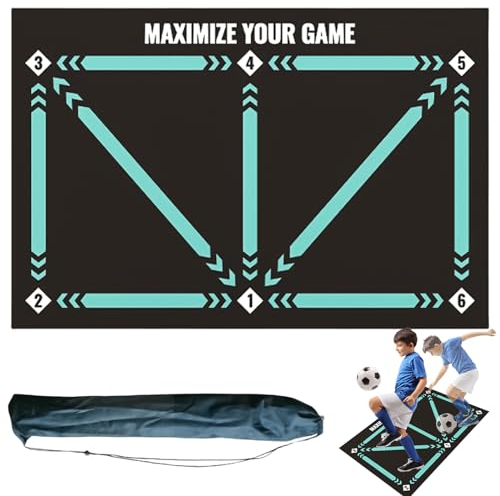 Fußball Schritt Trainingsmatte, Kieselalgenschlamm Grün Fussball Matte Ballkontrolle, rutschfeste, geräuschlose Stoßdämpfung Fussball Matte Training, Fußballmatte Geschenke Für Fußballliebhaber