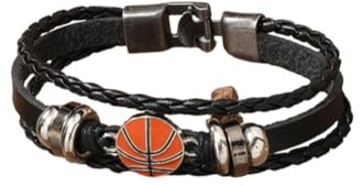 Carzyzhu Fußball-Armband, Geschenke für Männer, Kreuz-Basketball-Armband für Männer, Bruder, Freund, Valentinstag, Schulabschluss, Schulanfang, Geschenke für Männer, mid, Silikon, Kein Edelstein