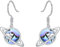 PROESS Planet Katze Baumelnde Ohrringe 925 Sterlingsilber Weltraumplanet Abalone Muschel Ohrringe Katzen Schmuck Geschenke Geburtstag Weihnachten Geschenke für Frauen Mädchen