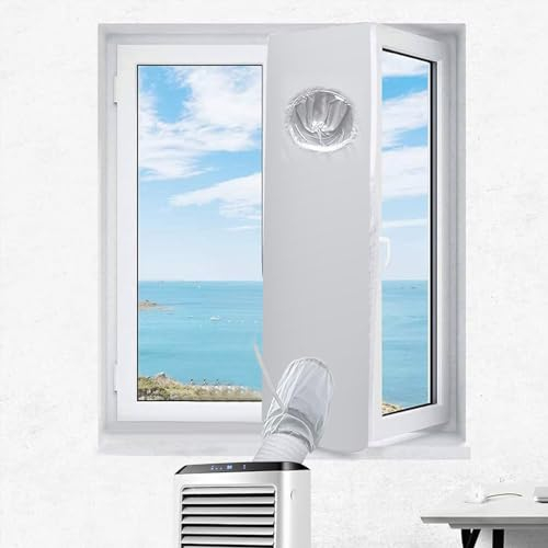 500CM Kit Sellado Ventana Aire Acondicionado Portátil, Bloquea el Aire Caliente, Fácil Instalación, para Aire Acondicionado Portátiles y Secadoras