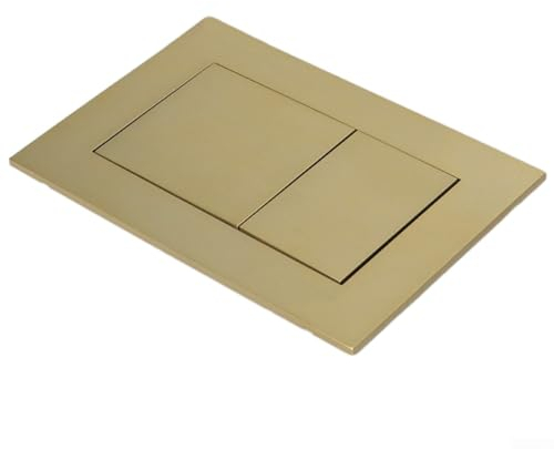 For TECE Dual Flush Plate Bright Gold Brushed Gold Concealed Cisterns, Round Push Button Plate for Pneumatic Dual Flush(Brushed gold)