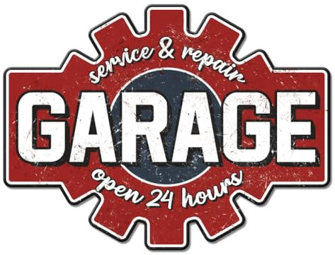 GLOBLELAND Garage Service&Repair Open 24 Hours Vintage Metal Tin Sign Retro Targa Poster Metallo Parete Decorativa Targa in Metallo Targa Targa in Metallo Targa Decorativa per Casa Garage