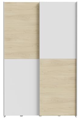 AVANTI TRENDSTORE - Schwebetürenschrank Freddy - Holz-Schrank mit laminierten Holzschiebetüren, geräumig, in 2 verschiedenen Farben erhältlich, Maße: LAP ca. 120x191x61cm