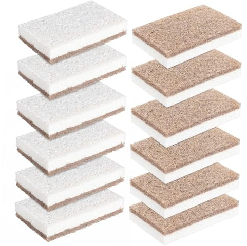 Alipis Paquete de 12 Esponjas Limpiadoras Quitamanchas Esponjas para Lavar Platos Estropajos Absorbentes Que No Rayan