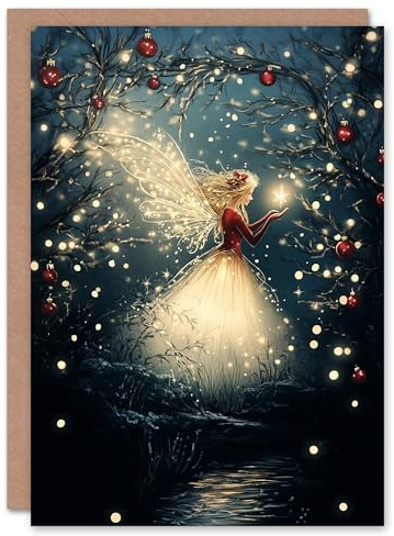 Wee Blue Coo Greeting Card Magical Forest Fairy Festive Decorations Fantasy For Child Kids Xmas Christmas Card