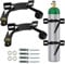 2PCS Propane Tank Bracket Cylinder Wall Mounted Brackets, with 6.6ft Ratchet Straps, Steel Gas Cylinder Holder, Heavy Duty Nitrogen Tank Holder (Black)