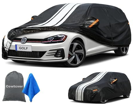 Autoabdeckung Wasserdicht Atmungsaktiv Passend für 2003-2025 VW Golf, Vollgarage Autoplane für Sonne Regen Staub Schutz, Auto Abdeckplane Abdeckung.