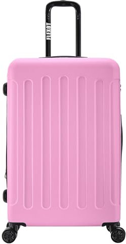 Flexot® F-3045 | Koffer mit V-Erweiterung | Alu-Teleskopgriff | 360° Räder leise rollend | Reisekoffer | Trolley | Aufgabegepäck | Rollkoffer | (Rosa, XL, großer Koffer)