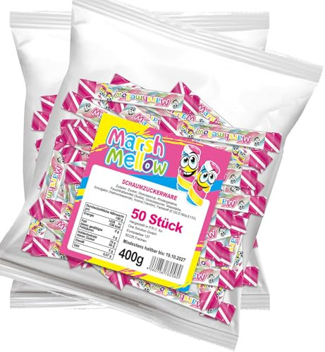 Marshmellow Speckseile - Wurfmaterial für Karneval und Fasching - einzeln verpackt - Süßigkeiten Großpackung (100)