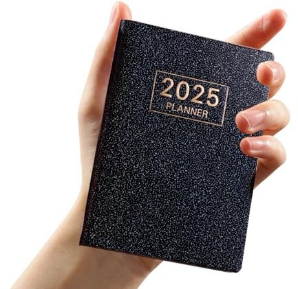 A7 Pocket Diary 2025,Small Daily 2025 PocketDaily,A7 Notebook with PU Leather Cover,120 Pages DailyPlanner A 7 Week to View Appointment Diary Planner and Organiser Palm-sized Calendar Notebook
