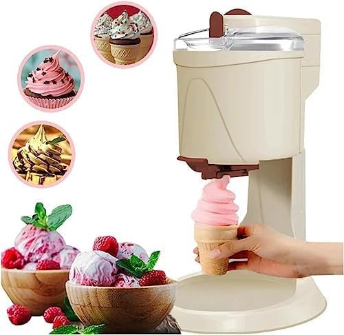 WOTZOV Macchina per Gelato, Macchina per Gelato Soft Serve alla Frutta Automatica Mini Fai da Te per la Cucina Domestica, Sana, Semplice, operazioni Push, per la Cucina Domestica Fai da Te