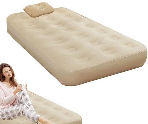 Matelas Gonflable Double avec Pompe intégrée – Lit Gonflable avec Pompe intégrée, Matelas de Couchage Pliable Portable à soufflage Automatique pour la randonnée