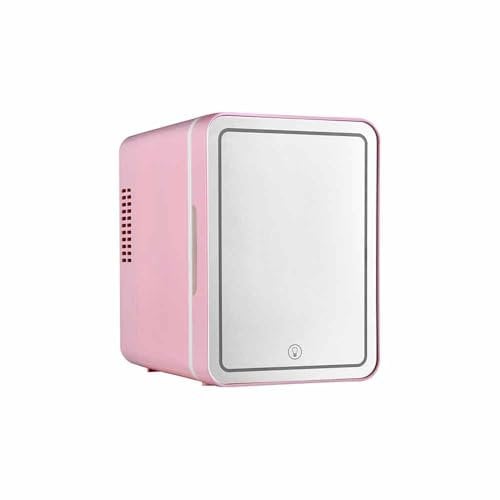 Blendra 4L Pink Mini Fridge for Bedroom,Small Skincare & Cosmetics Beauty Fridge with LED Mirror,For Home,Office, Travel,220V AC/12V DC