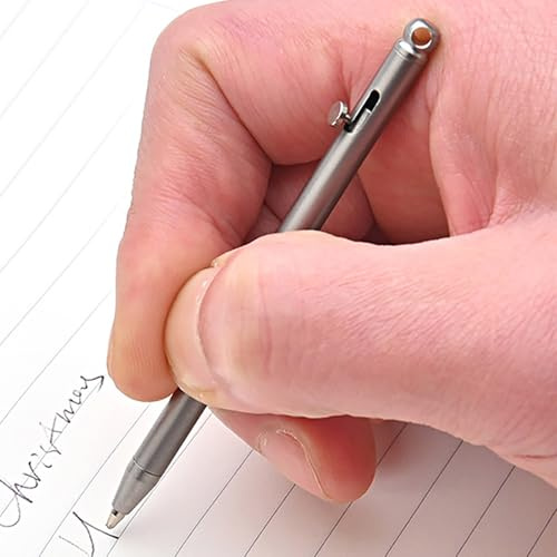 Generisch Mini-Kugelschreiber Titan |Titan Bolt Action Pen,Kompaktes Schreibgerät, Stylischer Reisestift, Glattes Schreiben, Geschenk zum Geburtstag, Vatertag, Weihnachten