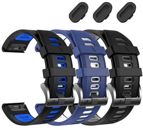 CFXHWZH 22mm Silicone Bracelet Compatible avec Garmin Fenix 7/7 Pro/6/6 Pro/5 Plus/Fenix 8/8Pro 47mm,Quickfit Bracelet Montre pour tactix 8/Approach S70 47mm/Descent G2/G1/Forerunner 970/965/955