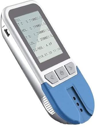 COYEUX 5-in-1-Multifunktions-Lipidmessgerät, Cholesterin-Testgerät, TC TG HDL LDL + 25 Teststreifen, 5 Indikatoren, 500 Datenspeicherplätze, für die Lipidanalyse zu Hause, Gesundheitsgerät