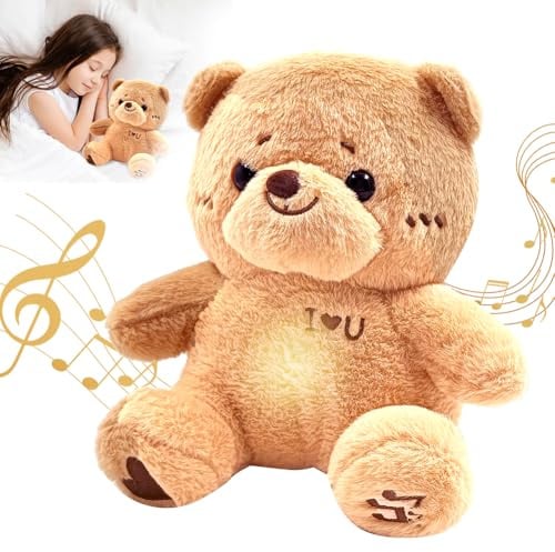 HTGWCG Schlummer Teddy Kuscheltier, Bear Schlummer Kuscheltier, Koala Plüschtier Schlum-mer Otter Kuschelti-er mit Atembewegung und Musik Schlum-mer Teddy Kuschelti-er Geschenk