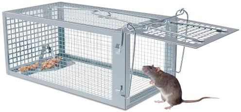 Mausefalle Lebend, Rattenfalle Lebendfalle XL Groß Tierfalle Wiederverwendbare Mäuse Falle Lebend Käfig für Innen & Aussen, 100% Effektiv & Verletzungsfrei