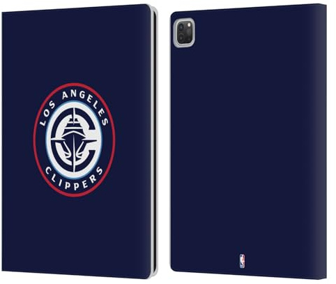 Head Case Designs Offizielle NBA Marine Los Angeles Clippers Logo Leder-Wallet-Hülle Kompatibel mit Apple iPad Pro 12.9 2020/2021/2022