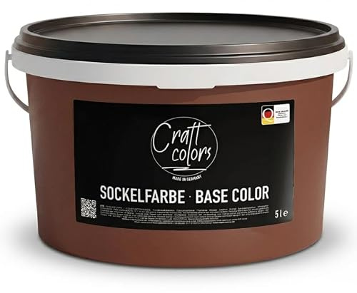 Craft Colors Sockelfarbe 5L Sandstein-Rot | hochwertige Farbe für Beton, Mauerwerk, Kellerwand, Fassade & Dachflächen | Nassabriebklasse 1 | Made in Germany |Wetter & UV-Beständig