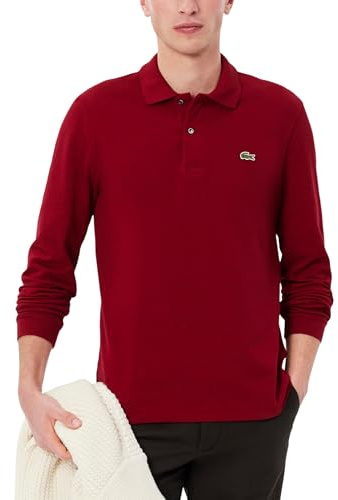 Lacoste Men's Classic Fit Long Sleeved L.12.12 Polo Shirt, Bordeaux, X-Large