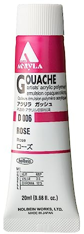 Holbein Acryla Gouache Artists Acrylic Polymer Emulsion, 20ml Rose (D006)